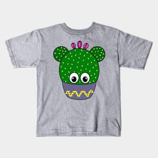 Cute Cactus Design #339: Cute Round Cactus In A Bowl Kids T-Shirt